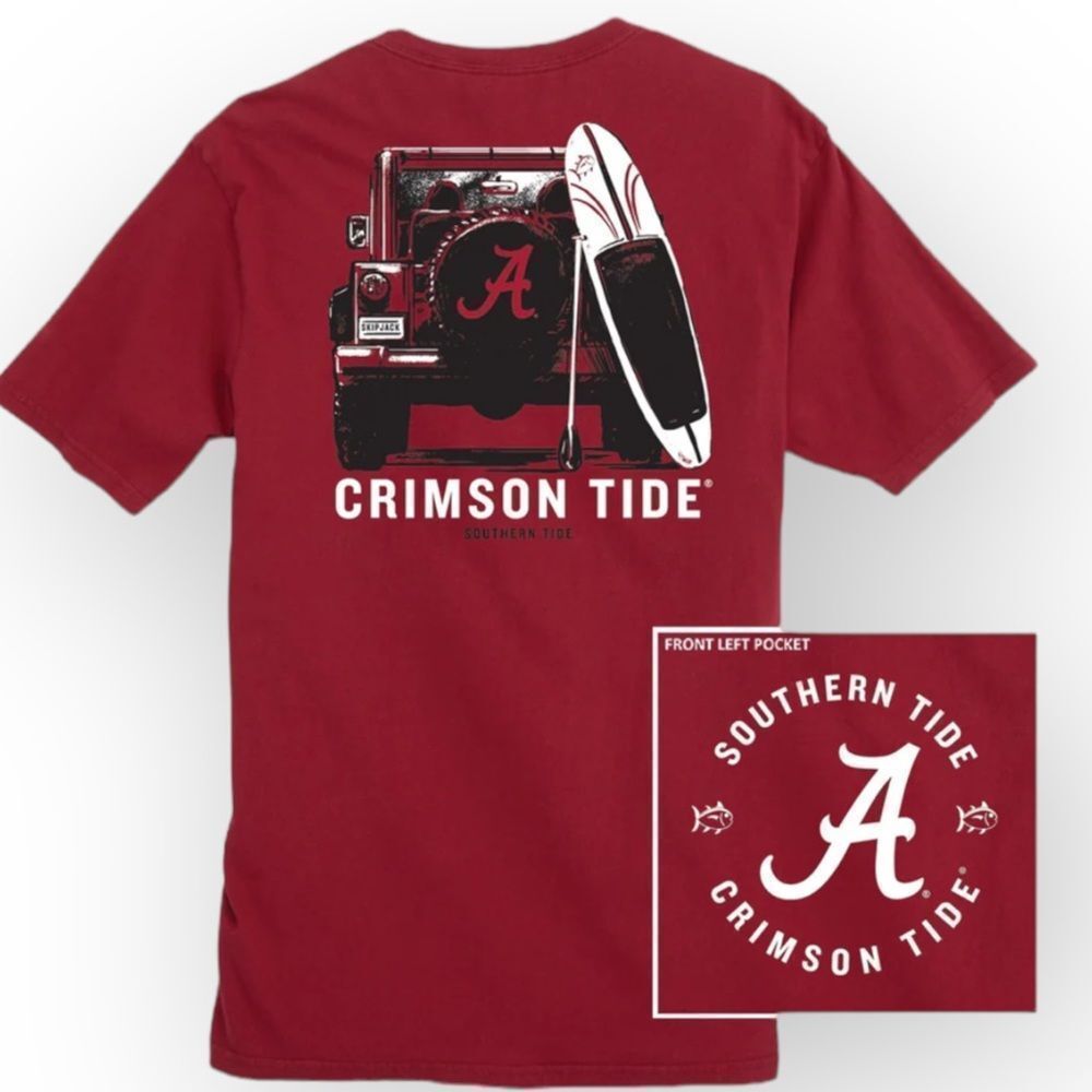 SOUTHERN TIDE Alabama Crimson Tide NWT Road Trip Short Sleeve T-Shirt